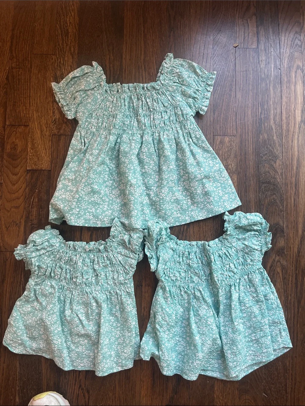 Brand New Mayoral - set of three Girls' light green Floral Smocked Top -